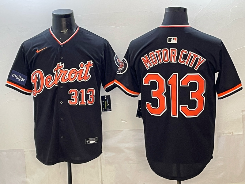 Men Detroit Tigers 313 Motorcity black Game Nike MLB Jersey 2026006